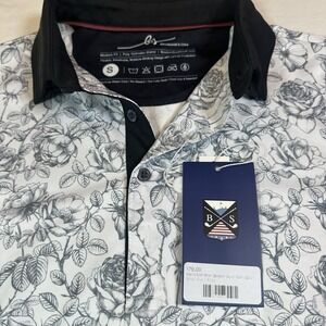 Boston Scott Golf Mens Button Modern Stretch‎ Golf Polo Shirt UPF50 Size S NWT